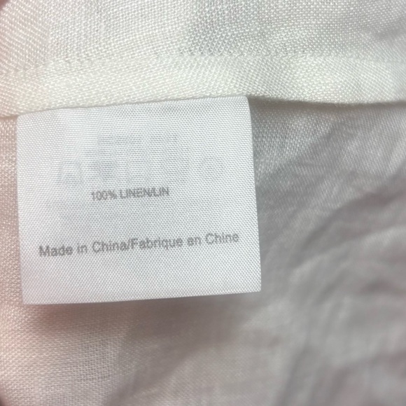 Tory Burch Linen Tunic Top M White Red Embroidered Boho Cover Up - Picture 6 of 7